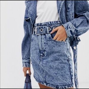 Acid Wash 90s High Wasted Denim Skirt